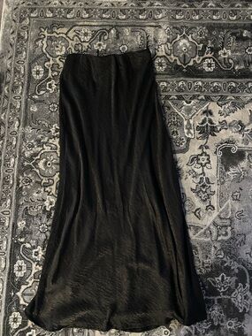 Cotton On Black Satin Maxi Skirt